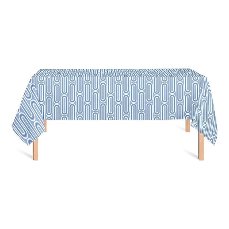 102" Groovy Blue Lines Tablecloth