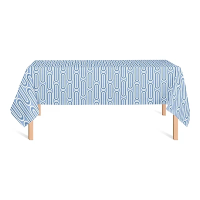 102" Groovy Blue Lines Tablecloth