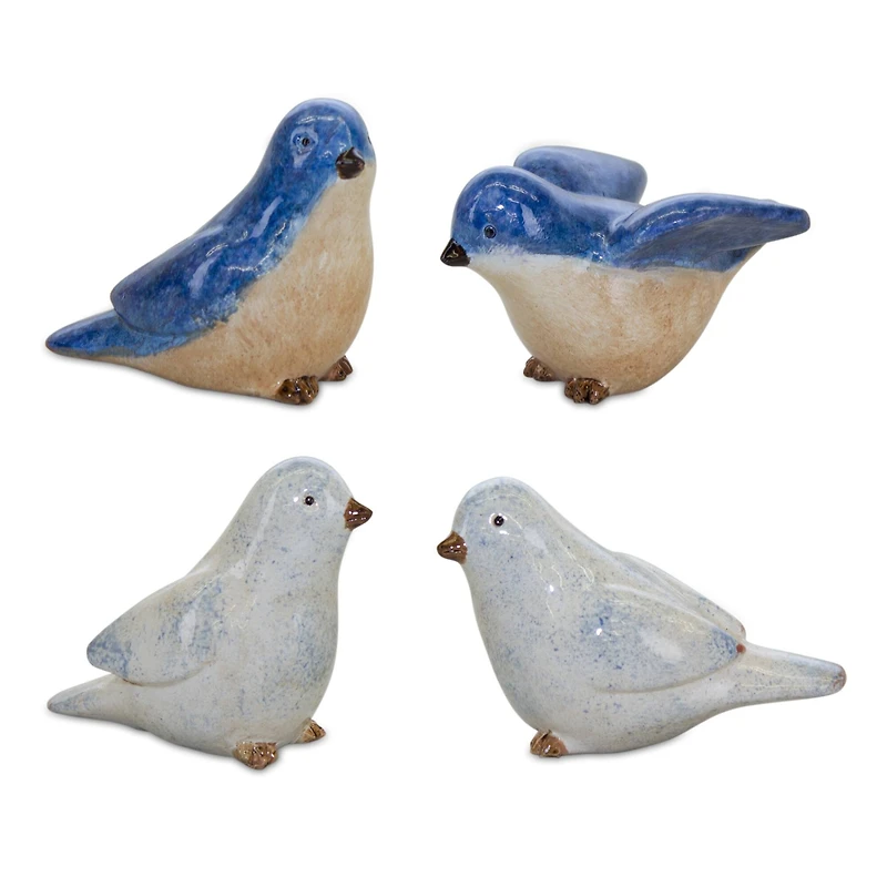 3" Blue Bird Figurine Set