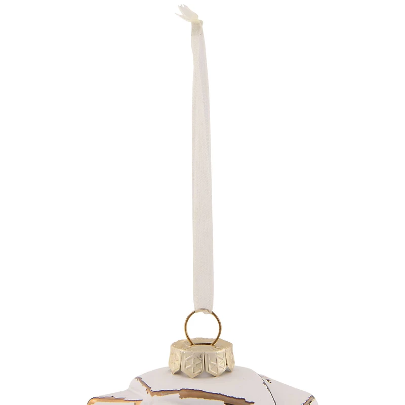 4" Pink & Gold Geometric Glass Ball Ornament