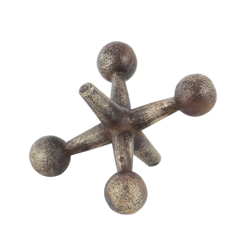 Gold Metal Modern Geometric Sculpture Set