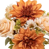 15" Toast Brown & Cream White Dahlia & Rose Mixed Bush by Ashland®