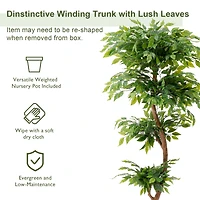 Glitzhome® 5ft. Creative Shaped Faux Ficus Tree in Pot