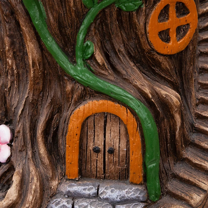 13.75" Fairy Tree Stump Outdoor Garden Plant Stand