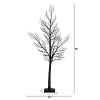 5ft. Pre-Lit Halloween Minimalist Twig Artificial Fall Tree with 240 Orange & Purple LED Lights