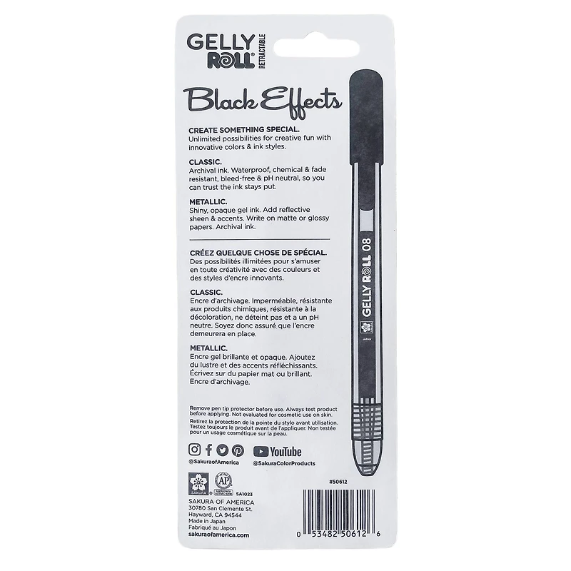 Sakura® Gelly Roll® Black Effects 0.8mm Gel Pen Set