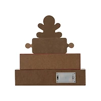 Glitzhome® 12" Lighted Wooden Christmas Gingerbread Man Block Table Décor