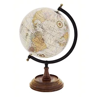 14" Brown Mango Wood Traditional Globe