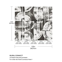 Katie Hunt Charcoal Gray Brushstrokes Wall Mural