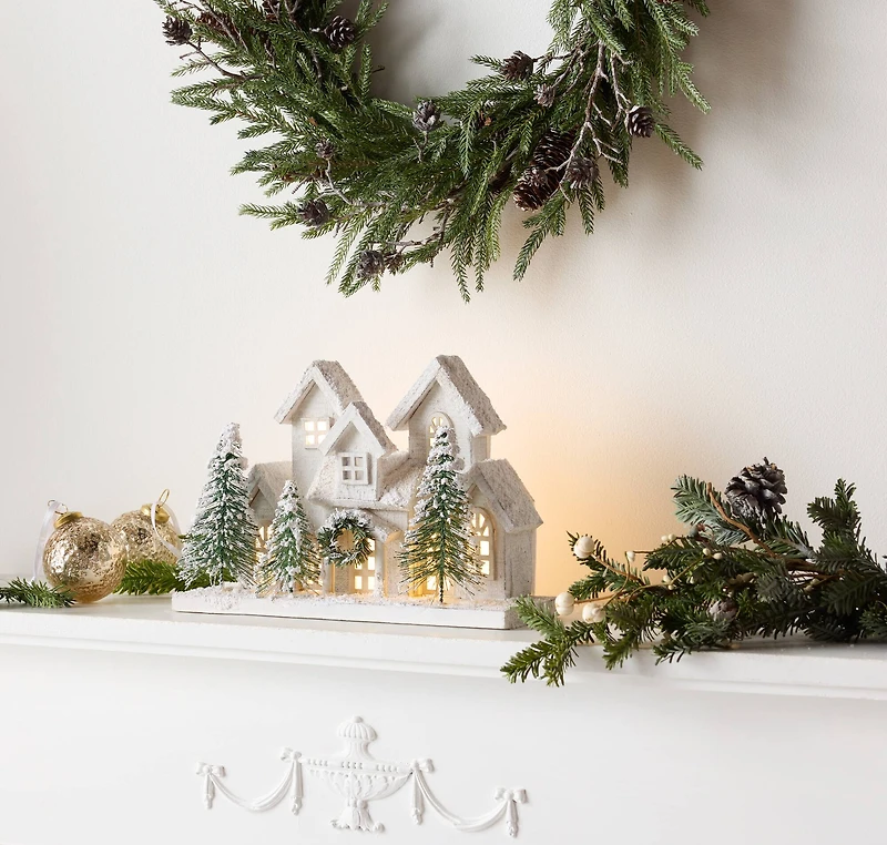 12.5" LED Flocked Holiday Village Display