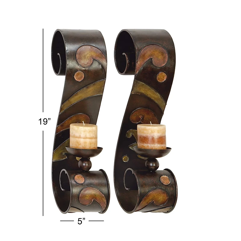 19" Metal Traditional Wall Sconce Set, 2ct.