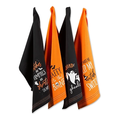 DII® Spooky Sayings Printed Halloween Happy Haunting Wicked Treats Dishtowels Set