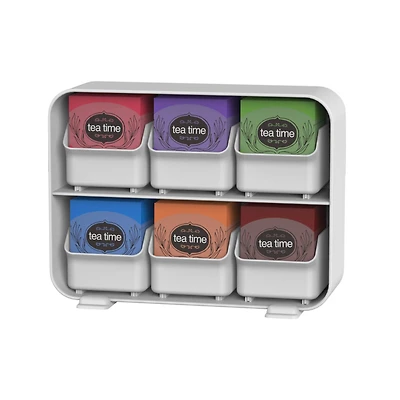 Mind Reader White 6 Drawer Tea Bag Holder