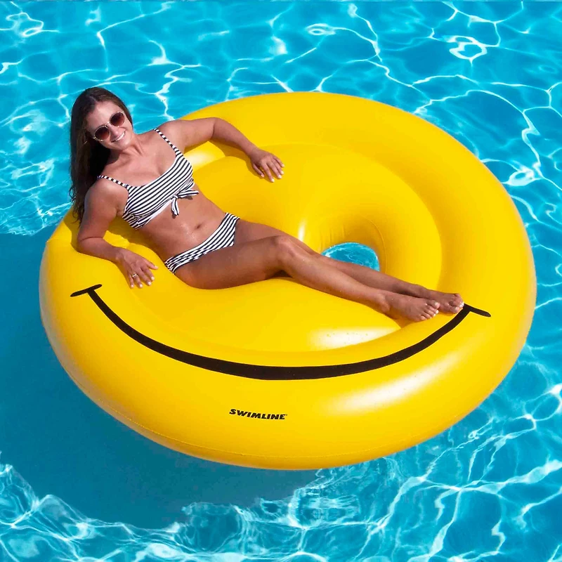 72" Inflatable Yellow Smiley Face 2-Person Raft