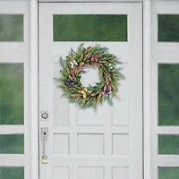 24" Salix Leaf with Butterfly Floral Spring Wreath