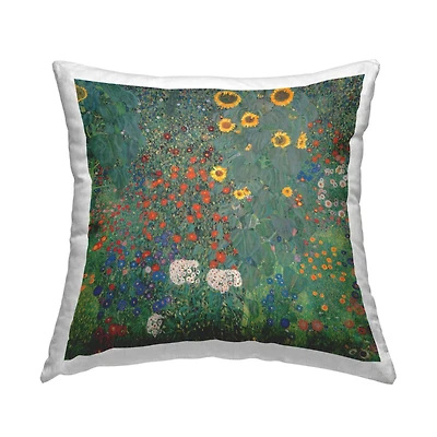 Stupell Industries Abstract Green Layered Flower Blossom Botanicals Throw Pillow, 18" x 18"