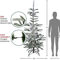 7.5ft Unlit Real Touch™️ Flocked Nordmann Fir Artificial Christmas Tree