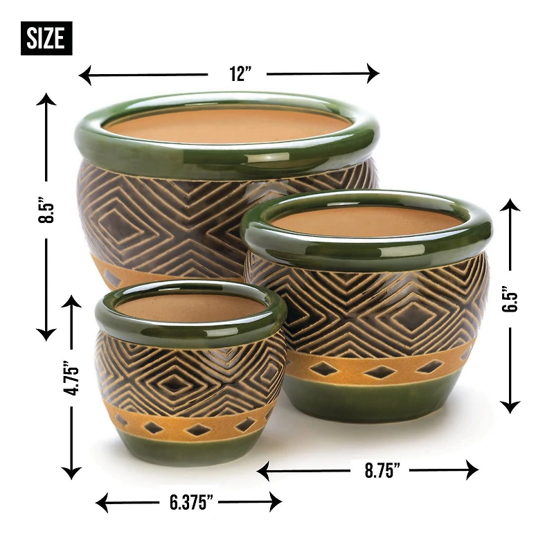 Green Jade Planter Set