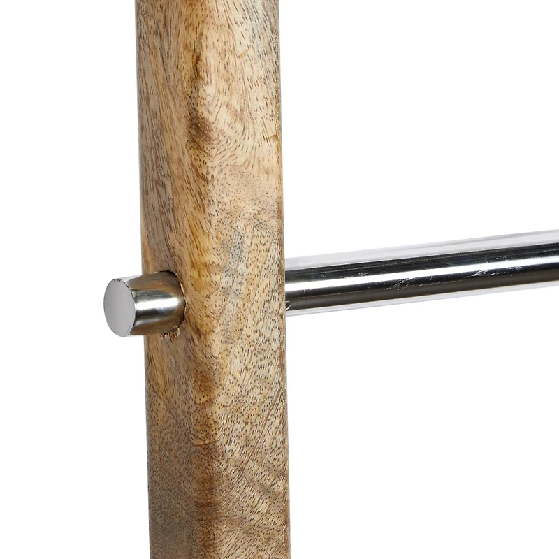 59" Brown Stainless Steel Contemporary Ladder