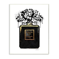 Stupell Industries Fashion Fragrance Bottle Spray Paint Flowers In Black