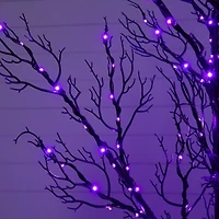 5ft. Pre-Lit Halloween Minimalist Twig Artificial Fall Tree with 240 Orange & Purple LED Lights