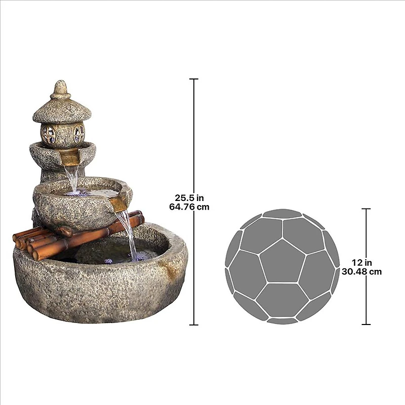 Design Toscano 25.5" Tranquil Springs Pagoda Garden Fountain