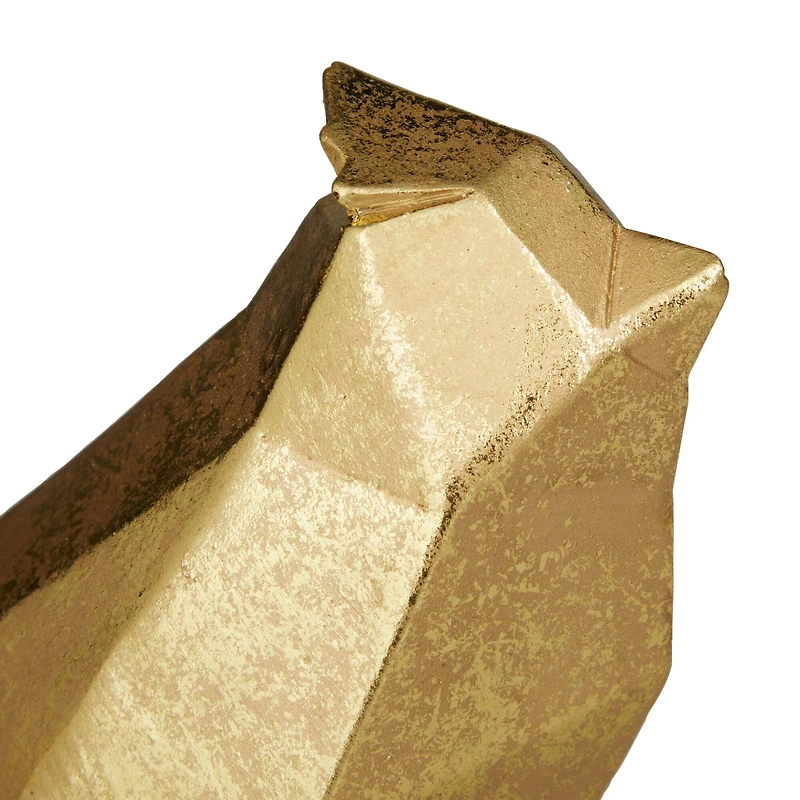 Set of 4 Gold Polystone Glam Sculpture, 6" x 3" x 6"