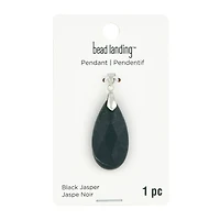 Black Jasper Teardrop Pendant by Bead Landing™