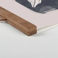 Spotted Navy Botanical Teak Hanging Canvas