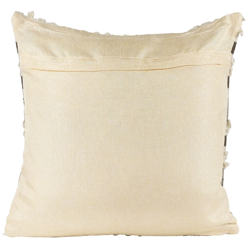 Gray & Cream Handloom Woven Outdoor Square Cushion