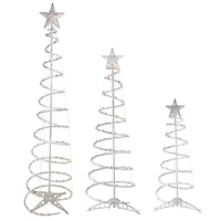 3ft., 4ft., & 6ft. Pre-Lit Spiral Artificial Christmas Tree Set, Clear Lights