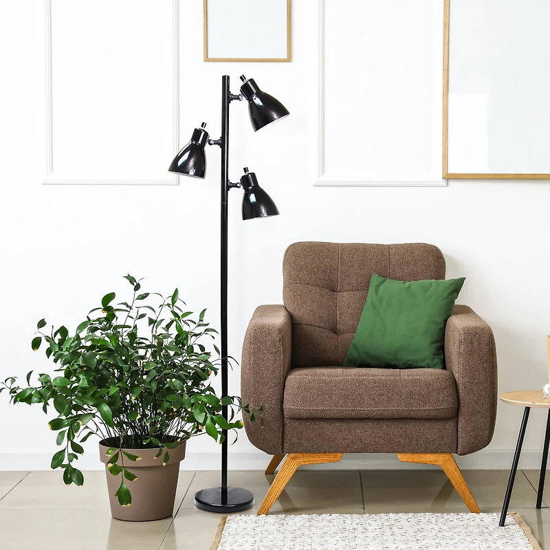 Creekwood Home Essentix 64" 3 Light Metal Tree Floor Lamp