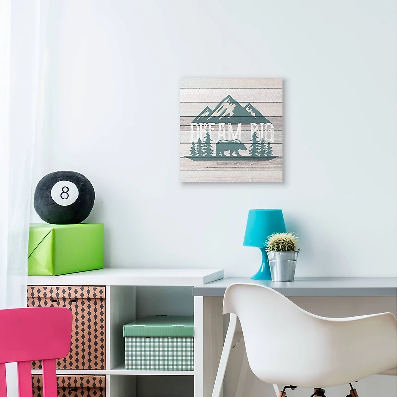 Stupell Industries Dream Big Forest Bear Canvas Wall Art