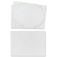 White & Gold Foil Flat Cards & Envelopes by Recollections™, 5" x 7"