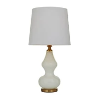 White Glass Table Lamp 15" x 15" x 29"