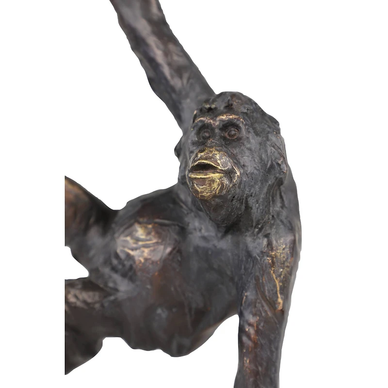 Black Resin Modern Sculpture, Monkey 23" x 7" x 5"