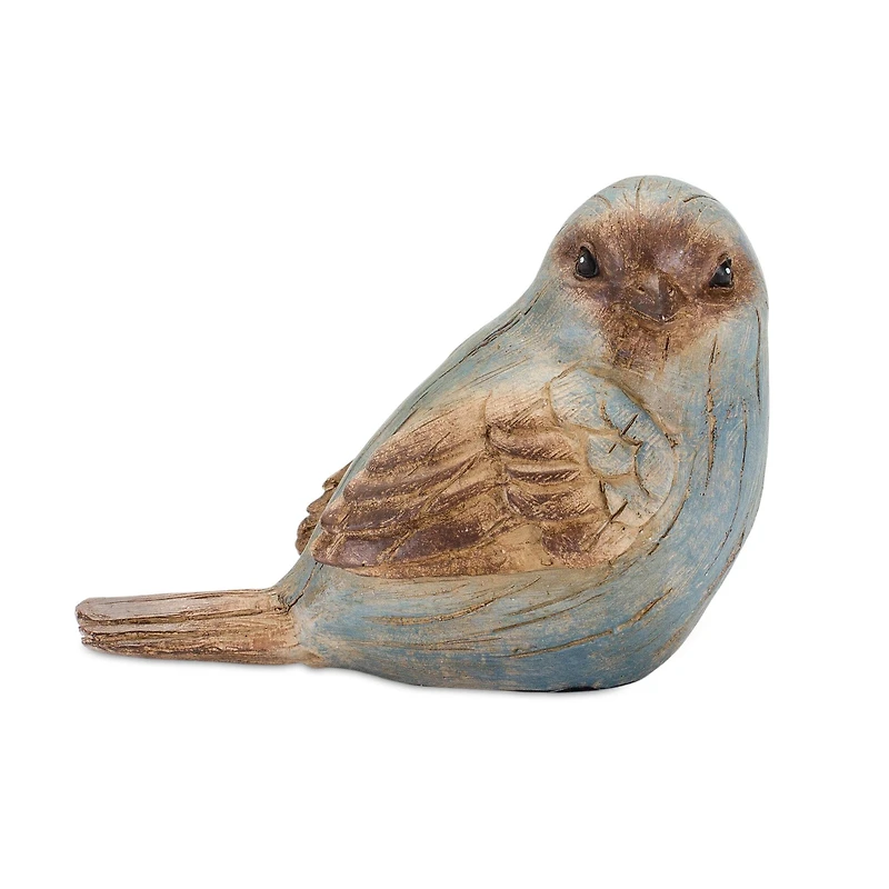 3" Rustic Blue Bird Figurine Set