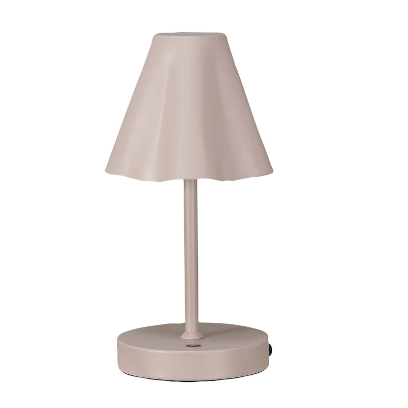 Hello Honey® 11" Tan Round Metal LED Rechargeable Table Lamp