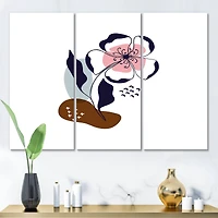 Designart - Abstract Flowers On Minimal Shapes IV