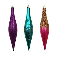 6 Pack 7.7" Jewels & Jolly Shatterproof Teardrop Ornaments by Ashland®