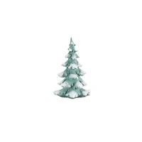 Flocked Seafoam Pine Tree with Carved Design Set