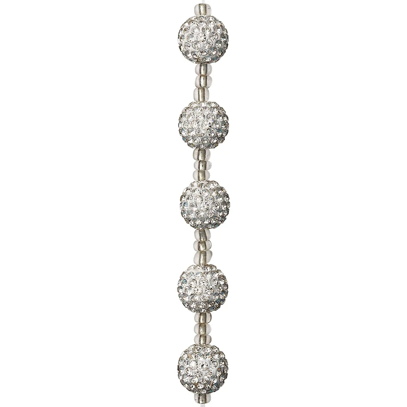 12 Pack: Silver Rhinestone Round Beads, 12mm by Bead Landing™