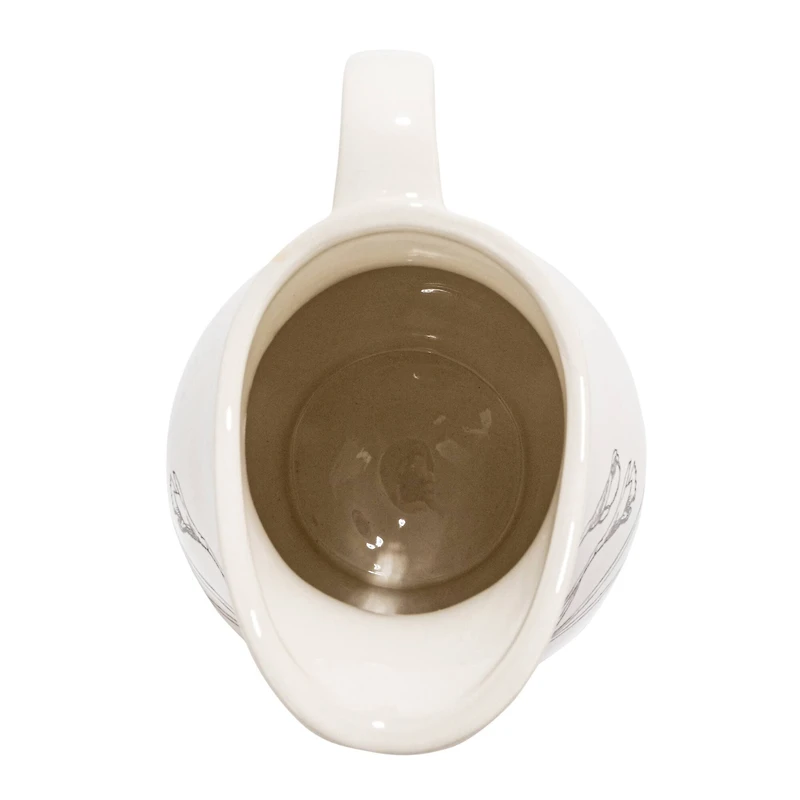 Hello Honey® 2qt. White & Charcoal Flower Design Stoneware Pitcher