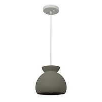 Hello Honey® Sienna Matte Charcoal Boho Ceramic Ceiling Light with White Fabric Cord