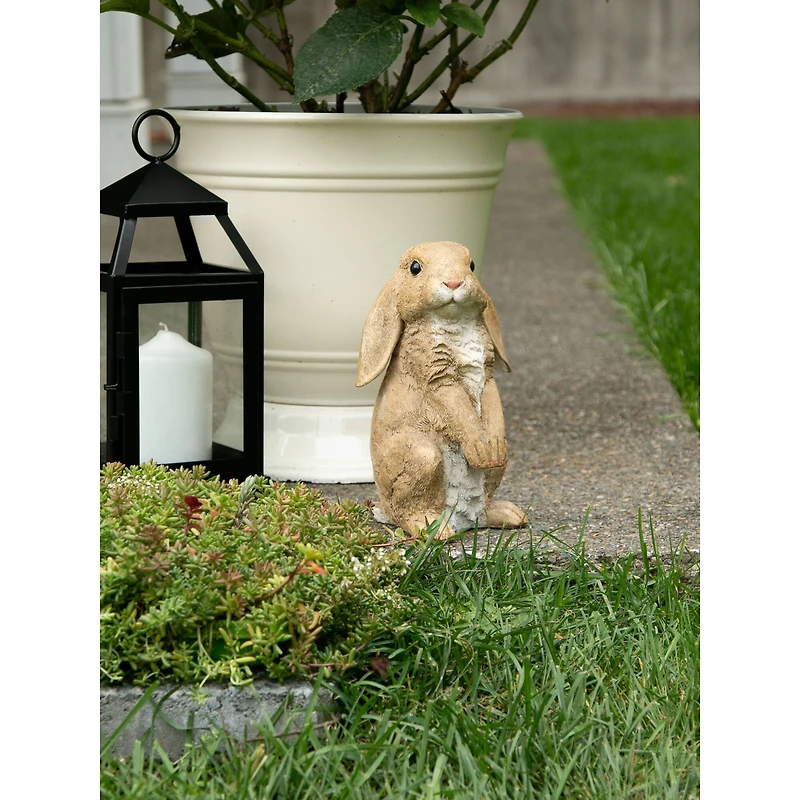 9.25" Curious Rabbit Garden Statue