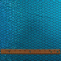 Cosplay by Yaya Han Metallic Turquoise Holographic Mermaid Scales All Way Stretch Jersey Fabric