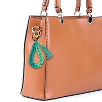 Blue Moon Studio™ Teal Chain Link Bag Charm with Tassel