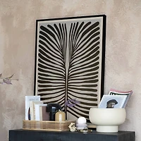 Hello Honey® 36.5" Black & Cream Abstract Lines Framed Wall Decoration