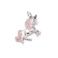 Charmalong™ Pink & Silver Plated Unicorn Charm by Bead Landing™