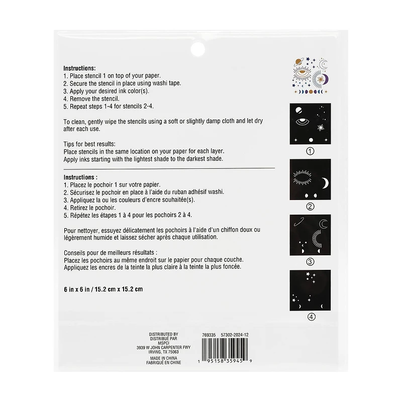 6" x 6" Celestial Print Layering Stencil Set by Recollections™